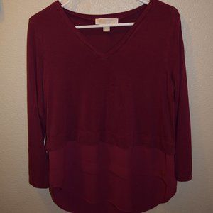 Michael Kors layered look chiffon flowy top, EUC